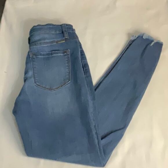 KanCan Los Angeles Estilo High Rise Skinny Jean Size 3/25 Raw Hem Button Fly - Picture 1 of 12
